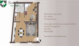 One-bedroom Apartment of 56m² in Via Pisana