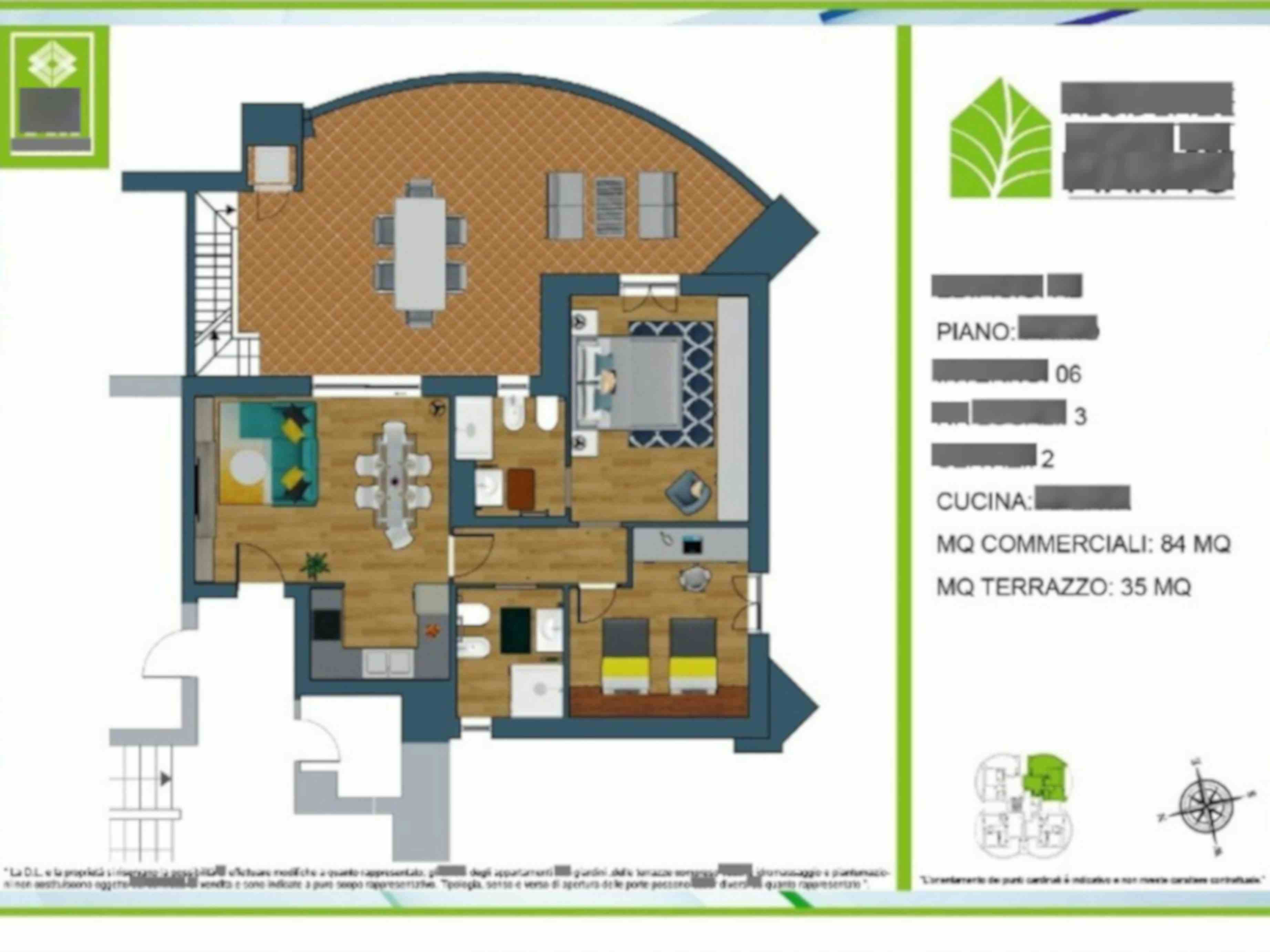 Two-bedroom Apartment of 84m² in Via Monte Del Marmo
