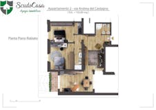Two-bedroom Apartment of 105m² in Via Andrea del Castagno 54